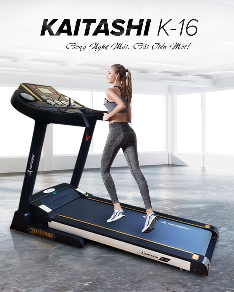 Máy chạy bộ điện Kaitashi K-16 công nghệ mới mang đến cải tiến vượt trội. 