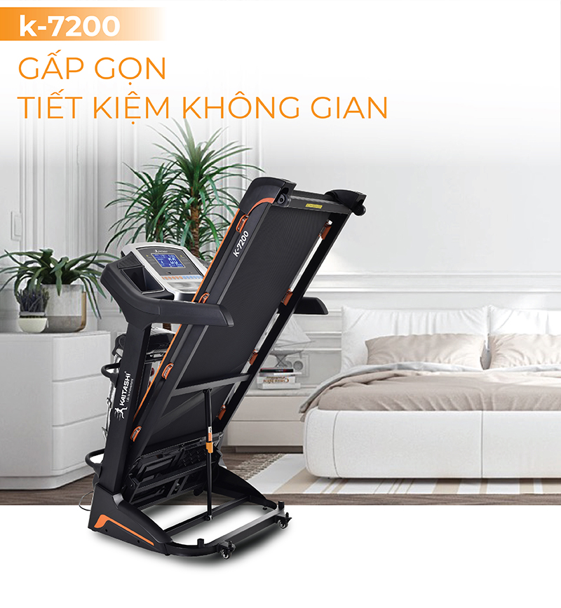 máy chạy bộ K-7200 thiết kế nhỏ gọn 